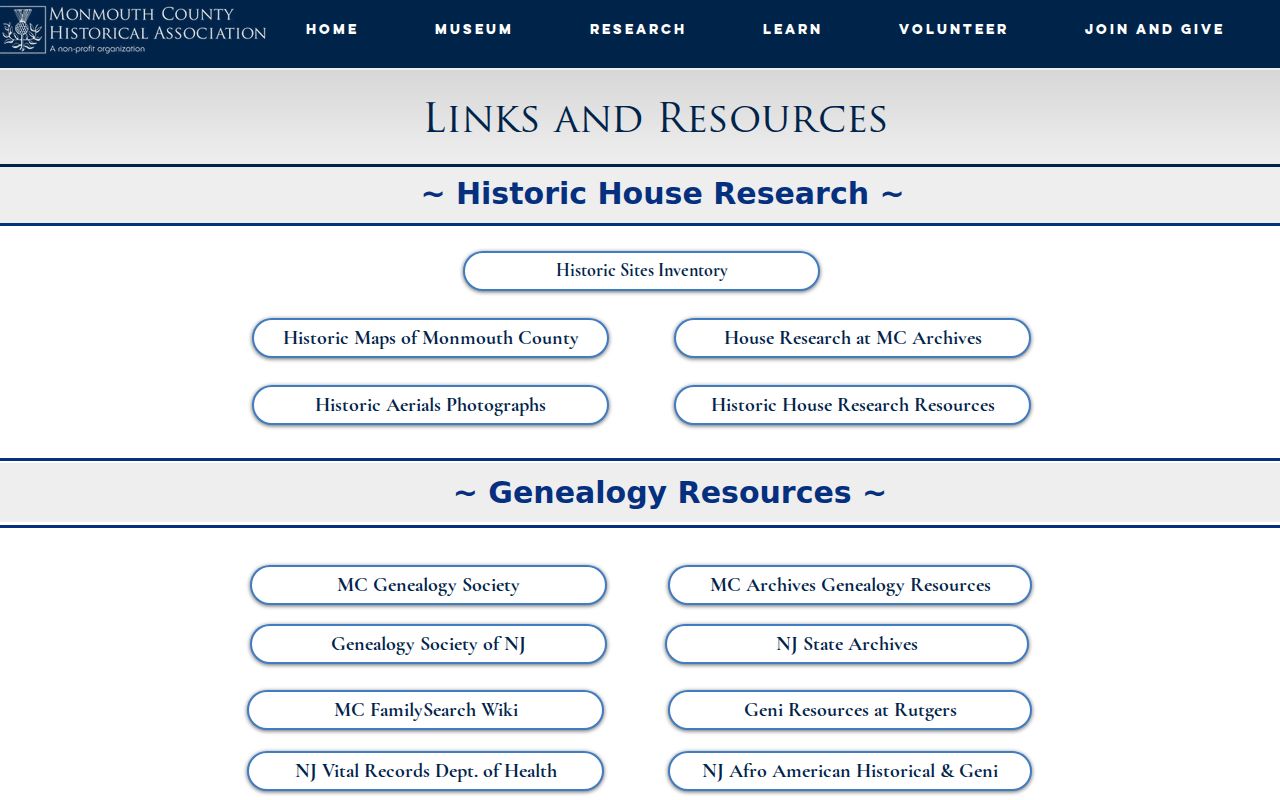 Wall previous residents house-history research resources from Monmouth County Historical Association